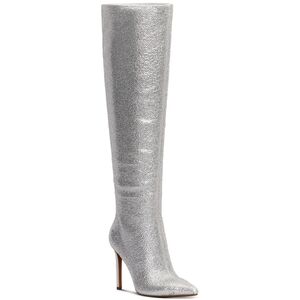 INC Saveria Silver Over-the-Knee Rhienstone Women's Boots Size 5.5